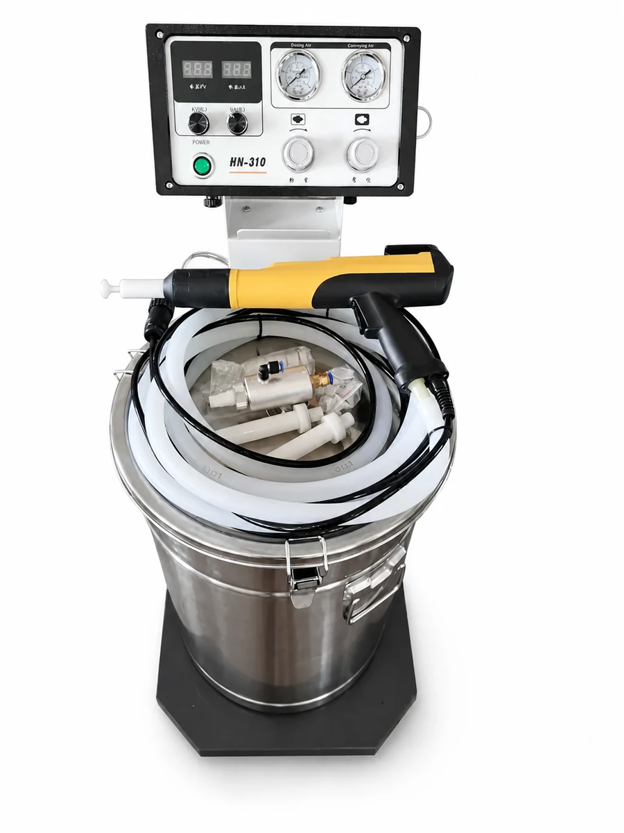 HN-310 controller, matched manual corona gun and powder hopper configuration