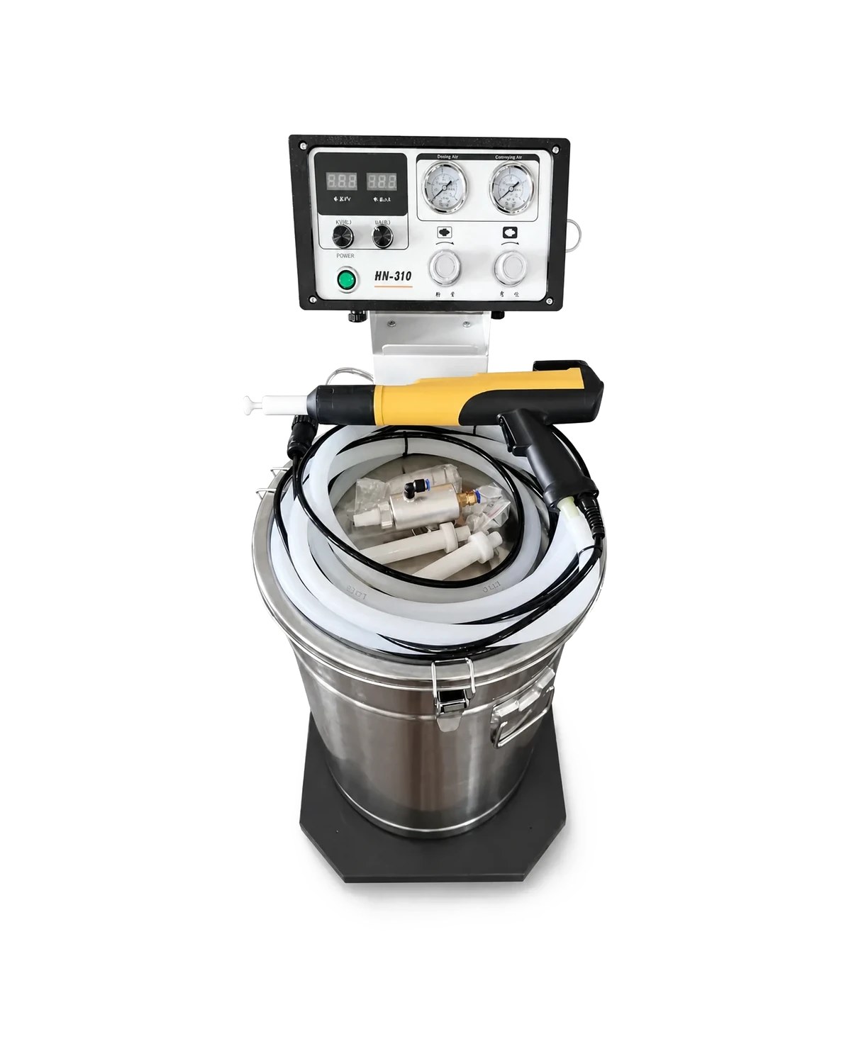 HN-310 controller, matched manual corona gun and powder hopper configuration