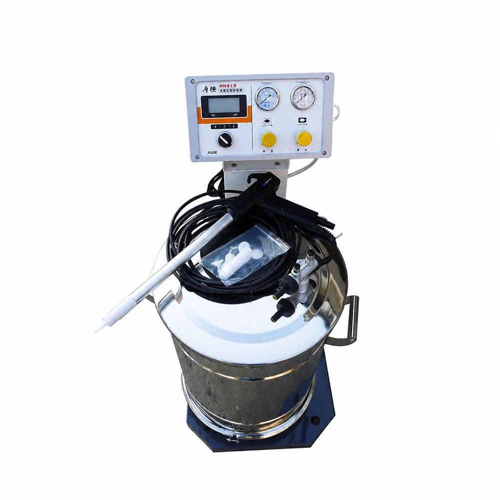 HN919 tribo controller, black friction-charging gun and powder hopper